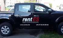 Fahrzeugbeschriftung im Folienplott für die Firma rentES aus Esslingen