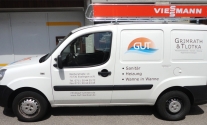 Folienbeschriftung eines Pkw für die Firma GuT Sanitär aus Esslingen