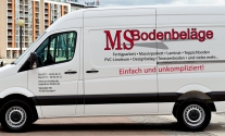 Transporterbeschriftung für die Firma MS Bodenbeläge aus Stuttgart