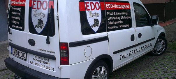 Fahrzeugbeschriftung für die Firma EDO Umzüge aus Waiblingen