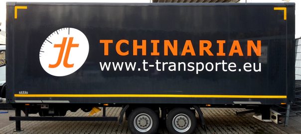 Folienbeschriftung eines Lkw für Tchinarian aus Stuttgart