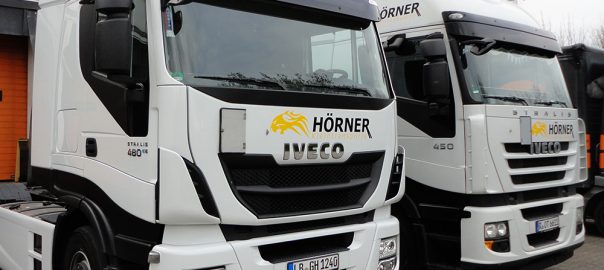 Flottenbeschriftung der Firma Hörner Transporte aus Ludwigsburg