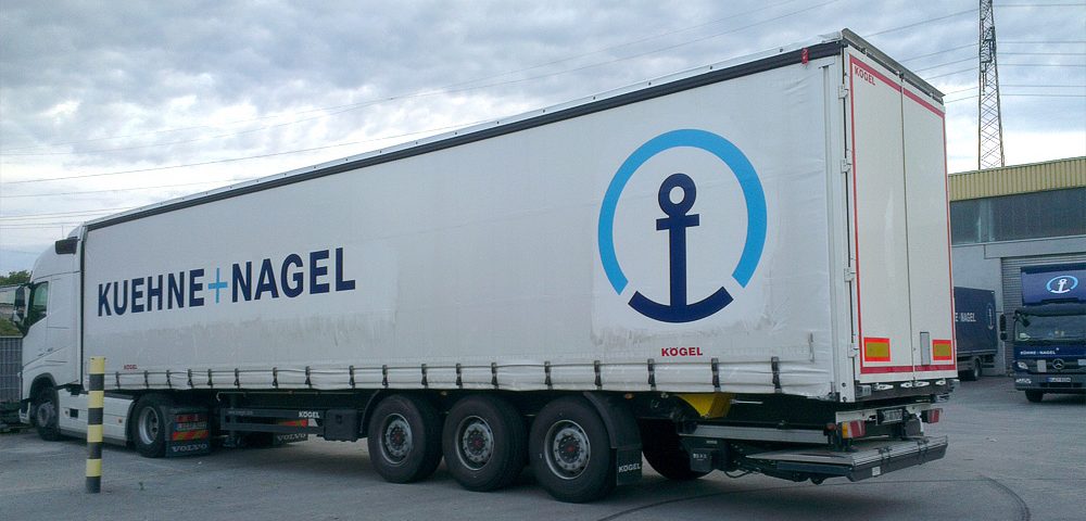 Sattelauflieger-Beschriftung für die Firma Kühne+Nagel aus Stuttgart