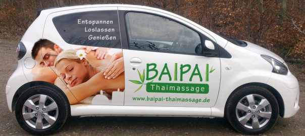Autofolierung für den Kunden Baipai Thaimassage aus Esslingen