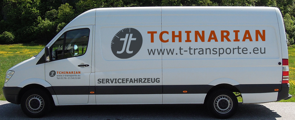 Fahrzeugbeschriftung für Tchinarian Transporte GmbH aus Ludwigsburg