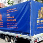 Planenbeschriftung für die Firma BDH Projekt aus Stuttgart