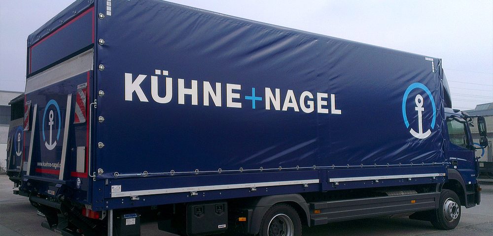 Planenbeschriftung für die Firma Kühne+Nagel aus Stuttgart