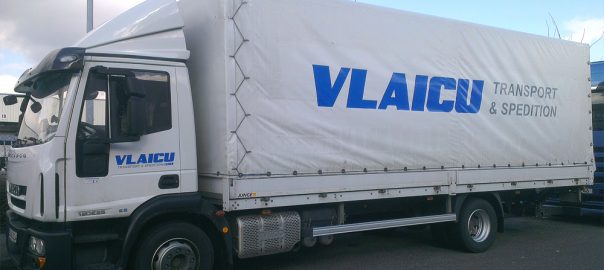 Planenbeschriftung für die Firma Vlaicu Transporte aus Ludwigsburg