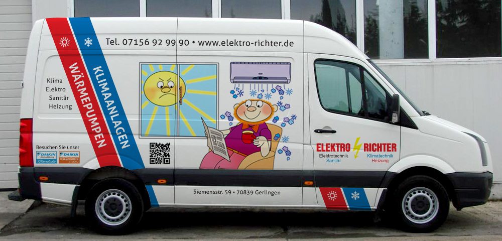 Transporterbeschriftung für Elektro Richter GmbH aus Renningen